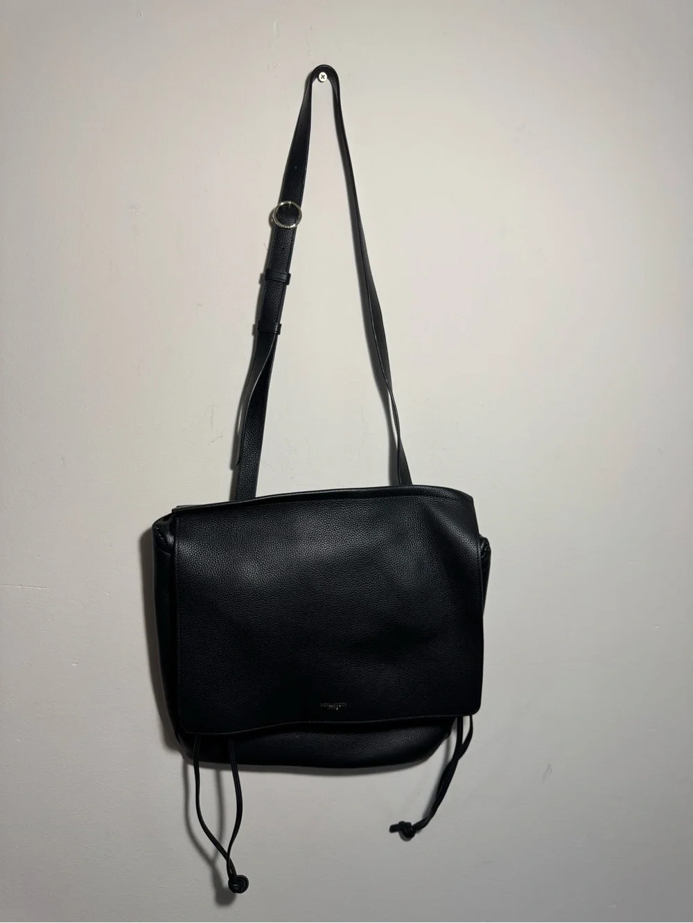 Nina Ricci Gaby Top Handle Bag in Black Pebbled Leather
